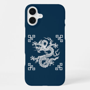 Vintage Chinese Dragon in White iPhone 16 Plus Case