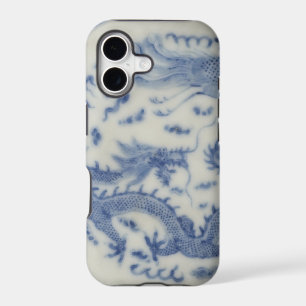 Vintage chinese dragon monaco blue chinoiserie