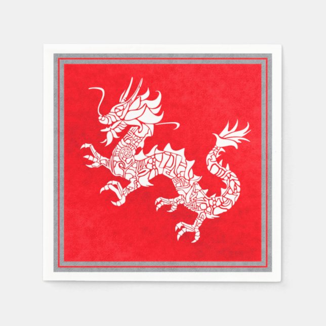 Vintage Chinese Dragon Napkins (Front)