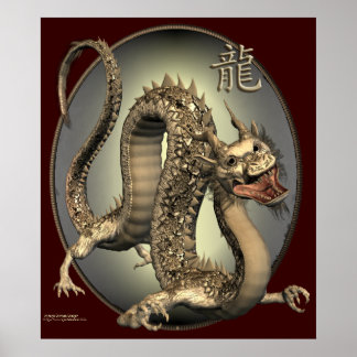 Vintage Chinese Dragon Print
