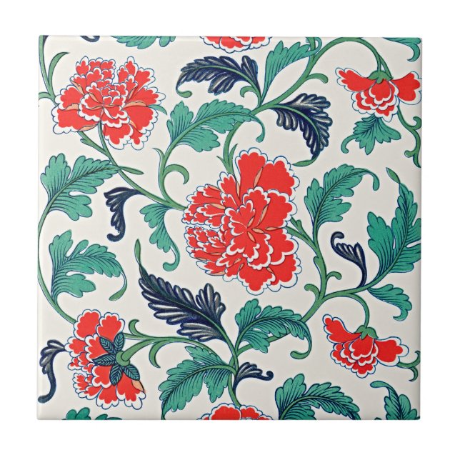 Vintage Chinese Floral Ornament Tile (Front)