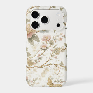 Vintage Chinese Floral Pattern with Hummingbird