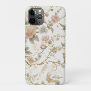 Vintage Chinese Floral Pattern with Hummingbird iPhone 11 Pro Case