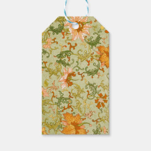 Vintage Chinese Ornament Jones Flowers Gift Tags