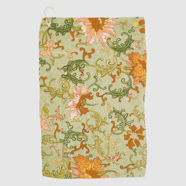 Vintage Chinese Ornament Jones Flowers   Golf Towel (Front)