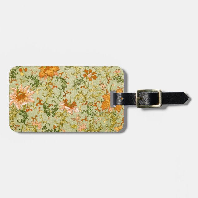 Vintage Chinese Ornament Jones Flowers   Luggage Tag (Front Horizontal)