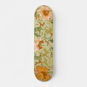 Vintage Chinese Ornament Jones Flowers   Skateboard