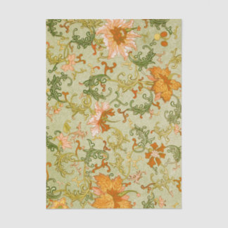 Vintage Chinese Ornament Jones Flowers   Tissue Paper