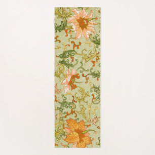 Vintage Chinese Ornament Jones Flowers Yoga Mat