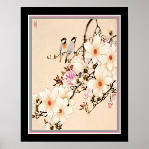 Vintage Chinese "Peonies" Print