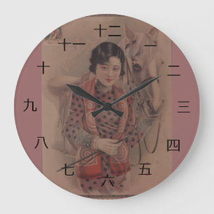 Vintage Chinese postcard clock