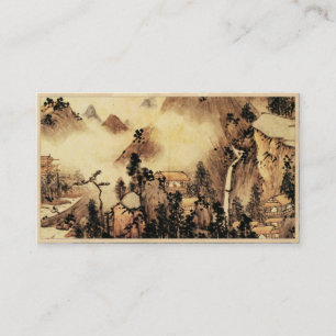 Vintage Chinese Sumi-e painting landscape scenery Business Card