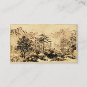 Vintage Chinese Sumi-e painting landscape scenery Business Card