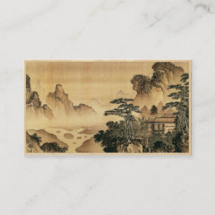Vintage Chinese Sumi-e painting landscape scenery Business Card