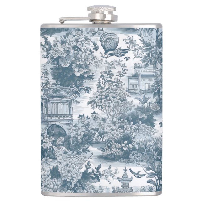 Vintage Chinoiseri Hip Flask (Front)
