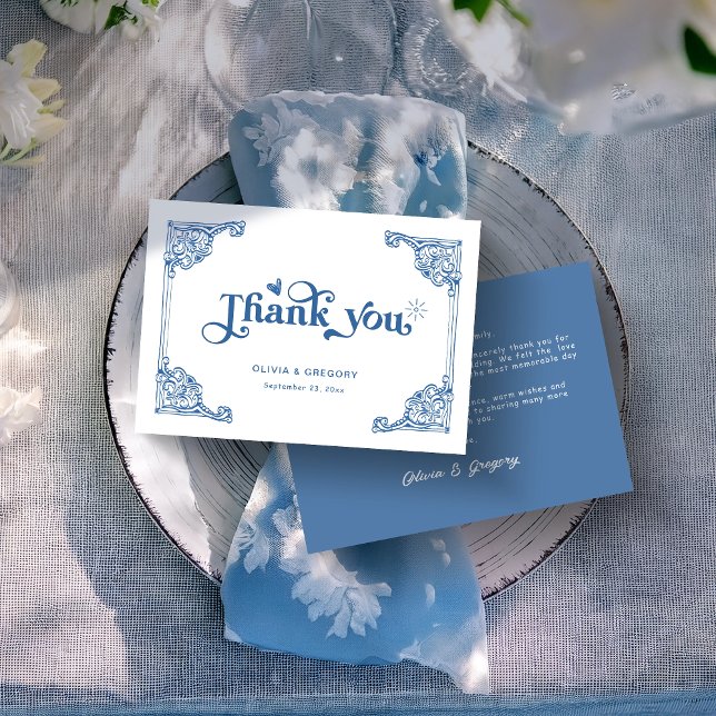 Vintage Chinoiserie Antique Frame wedding Thank You Card (Creator Uploaded)