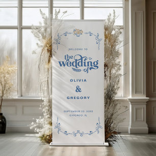 Vintage Chinoiserie Antique Wedding Retractable Banner
