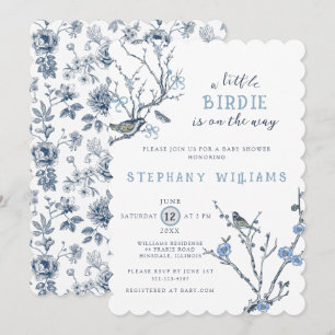 Vintage Chinoiserie Bird Baby Shower Invitation