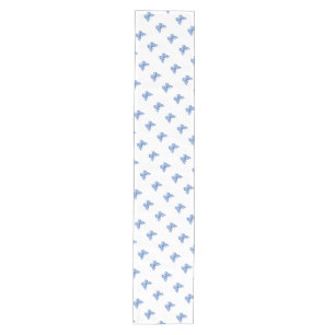 Vintage Chinoiserie Blue White Butterflies Medium Table Runner