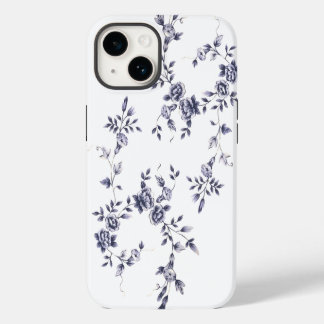 Vintage Chinoiserie Blue & White Floral Pattern iPhone 14 Case