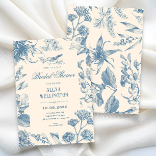 Vintage Chinoiserie botanical floral bridal shower Invitation