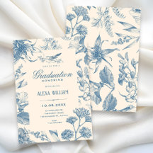 Vintage Chinoiserie botanical floral graduation