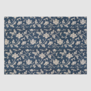 Vintage Chinoiserie Decoupage Blue Tissue Paper