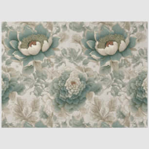 Vintage Chinoiserie Floral Seamless Pattern Tissue Paper