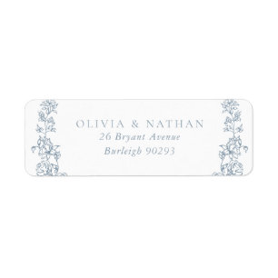 Vintage Chinoiserie Floral Wedding Return Address