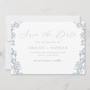 Vintage Chinoiserie Floral Wreath Wedding Save The Date