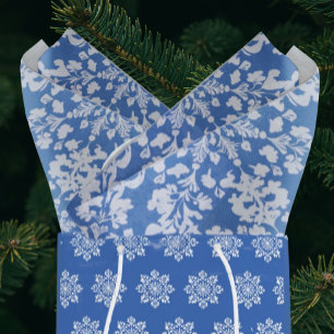 Vintage Chinoiserie Holiday Blue White Snowflakes Tissue Paper