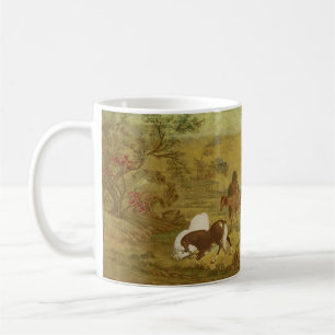 Vintage Chinoiserie Horses Under Willows Fine Art Coffee Mug