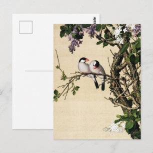 Vintage Chinoiserie Lilac and Birds Art Print Postcard