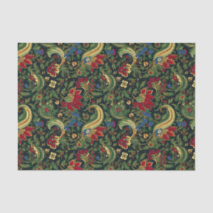 Vintage Chinoiserie Red Yellow Green Decoupage Tissue Paper