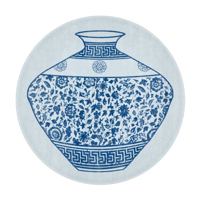 Vintage Chinoiserie Vase Ginger Jar Cutting Board (Front)