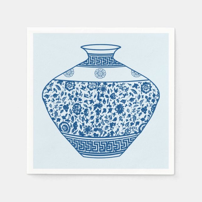 Vintage Chinoiserie Vase Ginger Jar Napkin (Front)