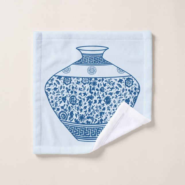 Vintage Chinoiserie Vase Ginger Jar Wash Cloth (Wash Cloth)