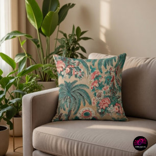 Vintage Chintz Floral Tropical Pattern Cushion