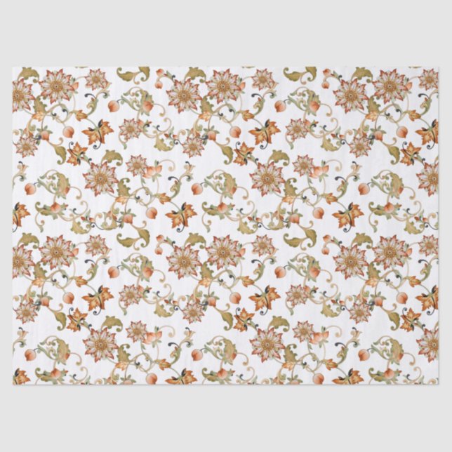 Vintage Chintz Jacobean Wallpaper Design Tissue Tissue Paper (Front)