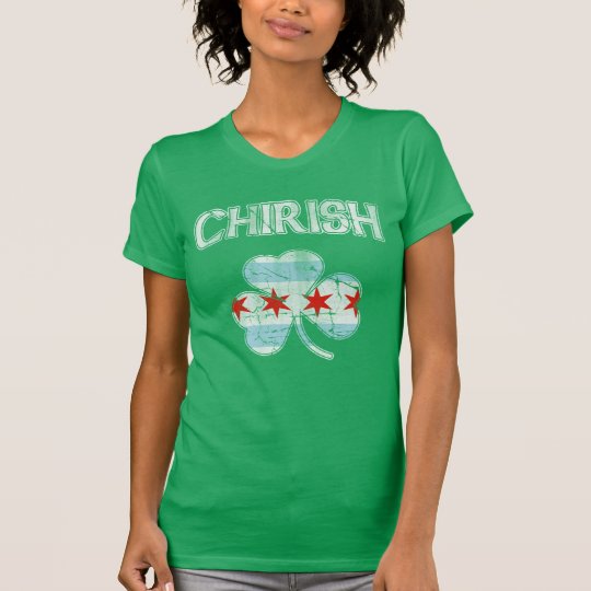 Vintage Chirish Shamrock Chicago Flag T-Shirt