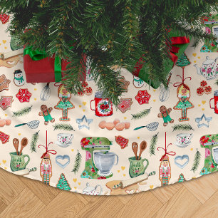 Vintage Chirstmas cute Nutcracker Cookies  Brushed Polyester Tree Skirt