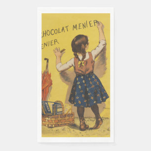 Vintage Chocolat Menier French Poster Bouisset Art Napkin