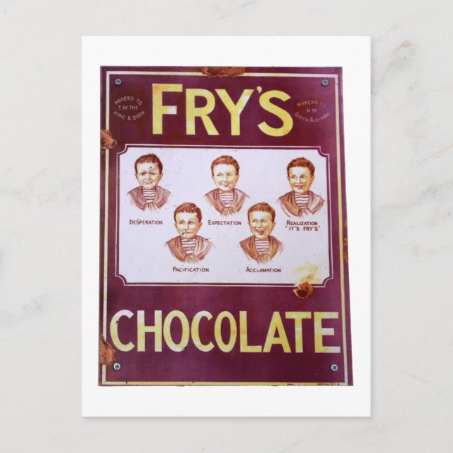 Vintage chocolate advertising poster postcard (Front)
