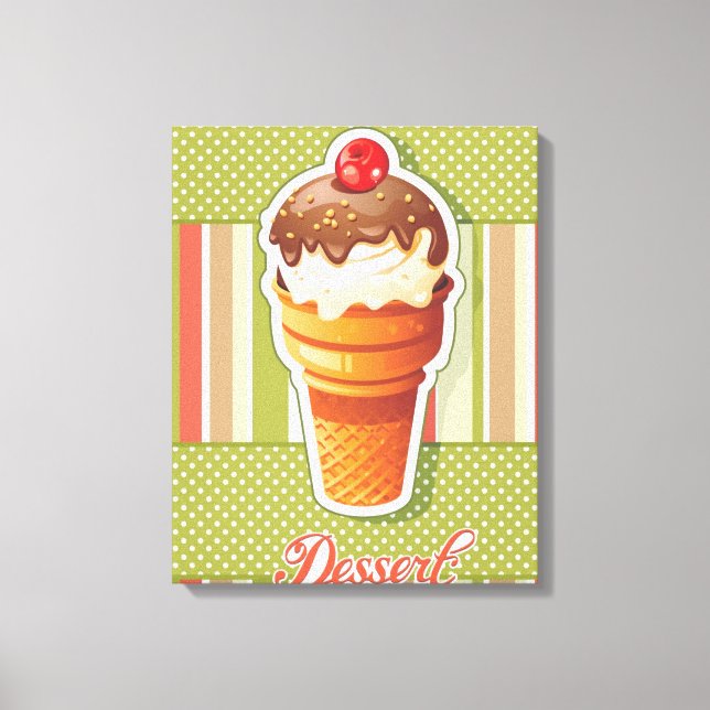 Vintage Chocolate ice cream Canvas Print (Front)