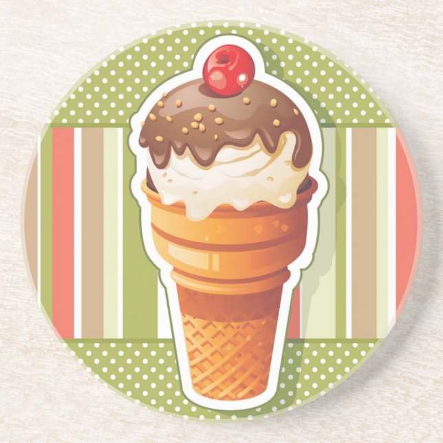 Vintage Chocolate ice cream Coaster (Front)