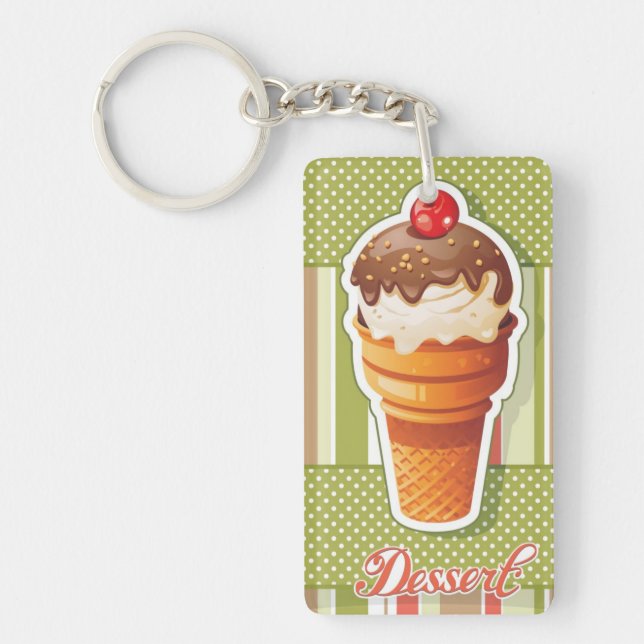 Vintage Chocolate ice cream Key Ring (Front)