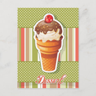 Vintage Chocolate ice cream Postcard