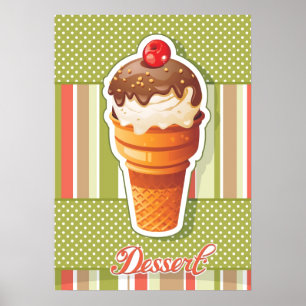 Vintage Chocolate ice cream Poster