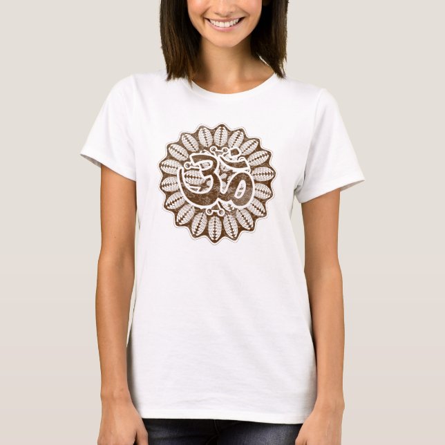 Vintage chocolate Om T-Shirt (Front)