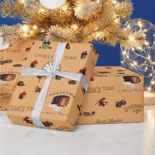 Vintage Chocolate Pattern Wrapping Paper